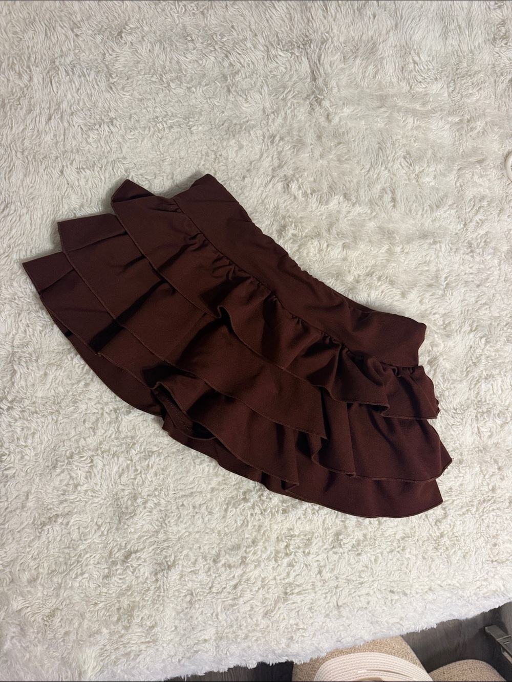 Windsor Brown Tiered Ruffle Mini Skort